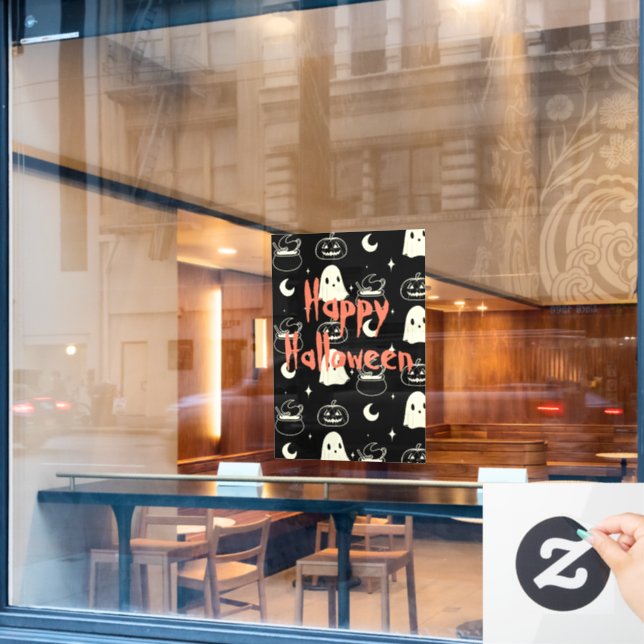 Cute Halloween Boo Ghost Pattern   (Cafe Window)