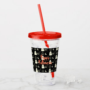 Cute Halloween Boo Ghost Pattern    Acrylic Tumbler
