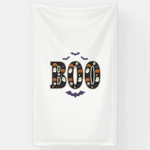 Cute Halloween Boo Ghost Pumpkin Design Banner