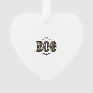 Cute Halloween Boo Ghost Pumpkin Design Ornament