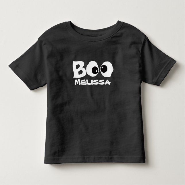 Cute Halloween Boo Personalised  Toddler T-Shirt (Front)