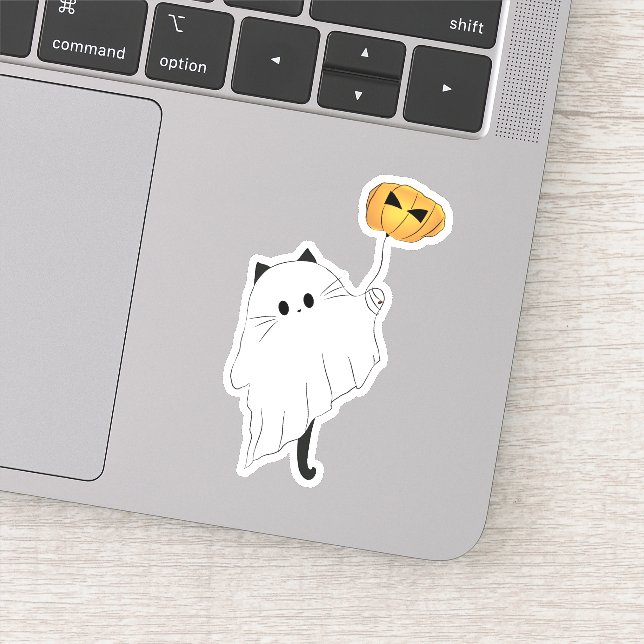 Cute Halloween Boo with a Pumpkin Balloon (Detail)