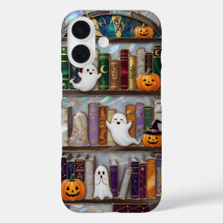 Cute Halloween Bookshelf Phone Case Ghost Pumpkin