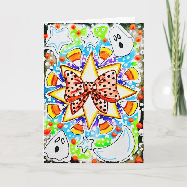 Cute Halloween Candy Corn Card (Front)