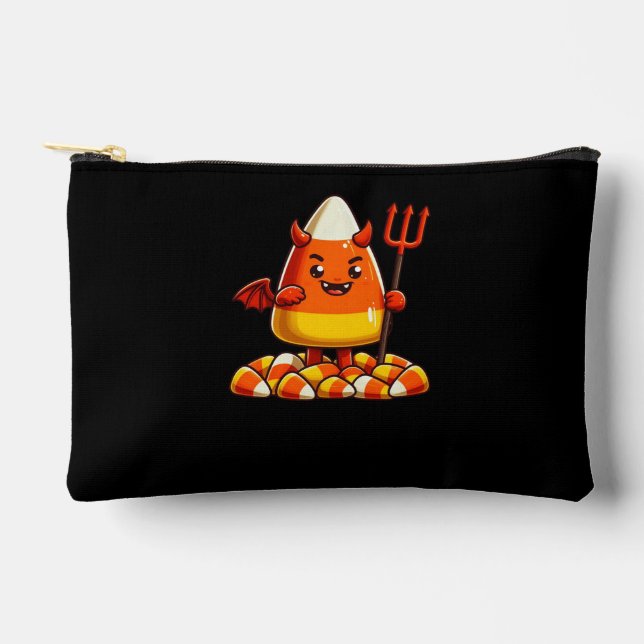 Cute Halloween candy corn monster Accessory Pouch (Front)