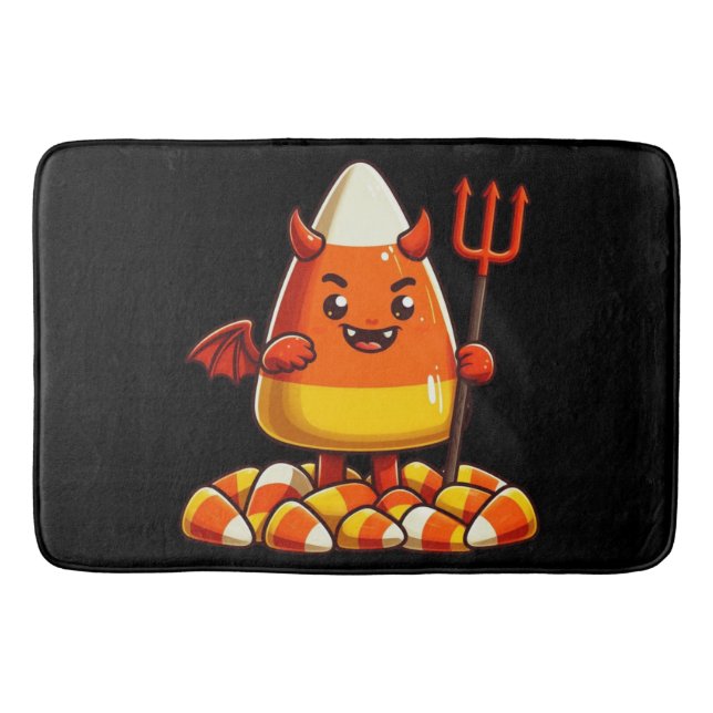 Cute Halloween candy corn monster Bath Mat (Front)
