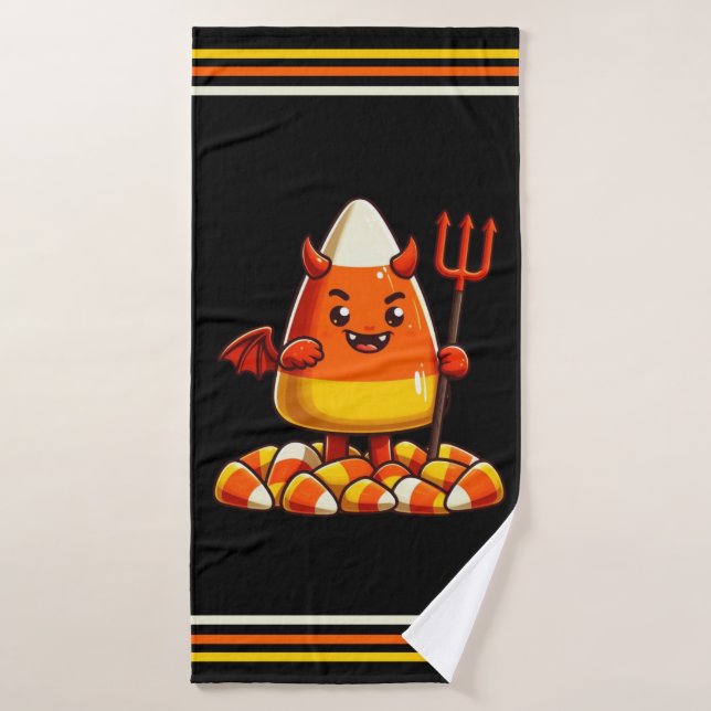 Cute Halloween candy corn monster Bath Towel (Bath Towel)