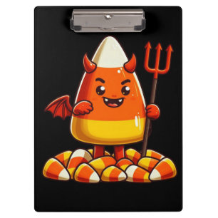 Cute Halloween candy corn monster Clipboard