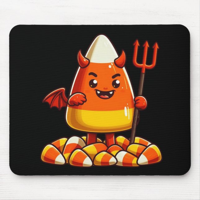 Cute Halloween candy corn monster Mouse Pad (Front)