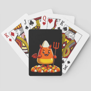 Cute Halloween candy corn monster Playing Cards