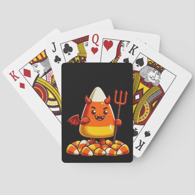 Cute Halloween candy corn monster Playing Cards (Back)
