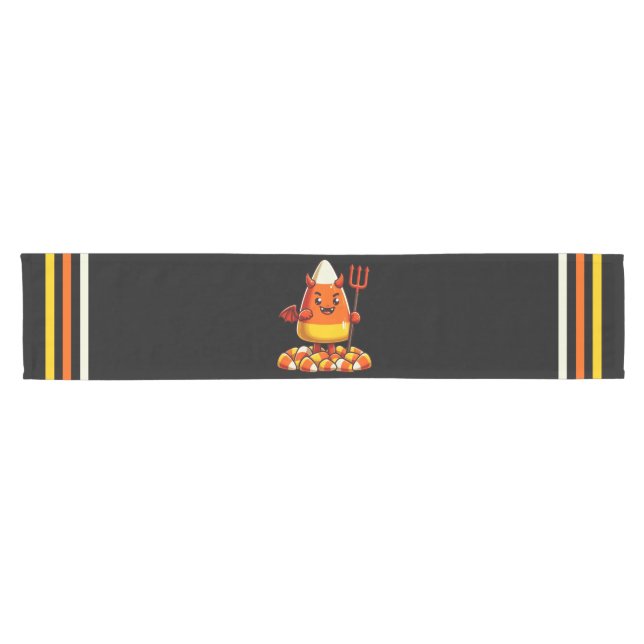 Cute Halloween candy corn monster Short Table Runner (Horizontal)