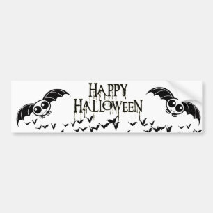 Cute Halloween Cartoon Bat Bumper Sticker