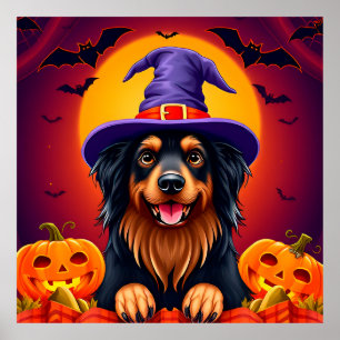 🎃 Cute Halloween Cartoon Dog Spooky Fun Festive  Poster