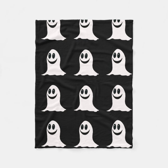 Cute Halloween Cartoon Ghost Fleece Blanket (Front)