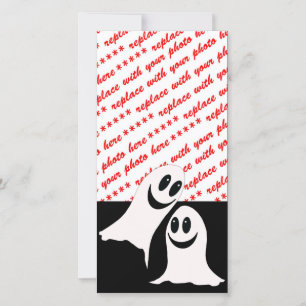 Cute Halloween Cartoon Ghosts Holiday Card