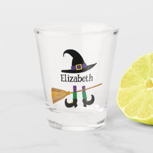 Cute Halloween Cartoon Witch Custom Shot Glass