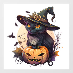 Cute Halloween Cat and Jack-o-lantern