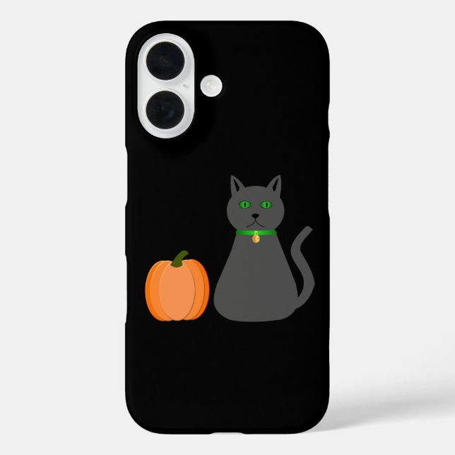 Cute Halloween Cat and Pumpkin Case-Mate iPhone Case (Back)