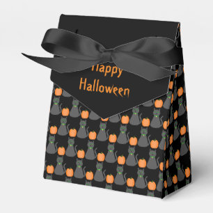 Cute Halloween Cat and Pumpkin Custom Favour Box