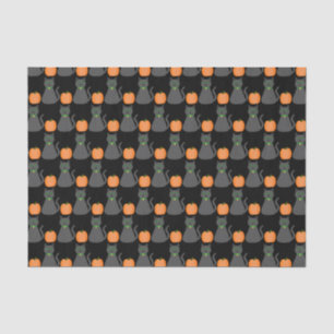 Cute Halloween Cat and Pumpkin Patterned Tissue Paper