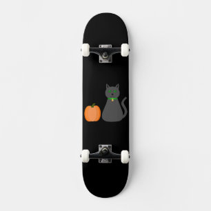 Cute Halloween Cat and Pumpkin Skateboard