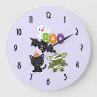 Cute Halloween Cat, Bat, Mummy & Ghost