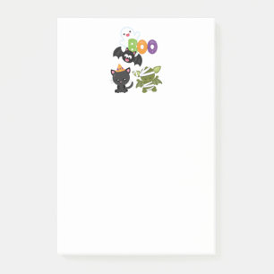 Cute Halloween Cat, Bat, Mummy & Ghost Post-it Notes