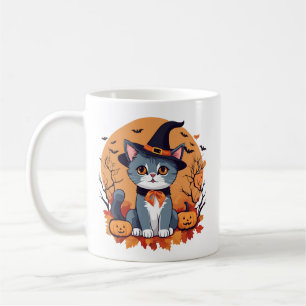 Cute Halloween Cat Classic Ceramic Coffee Mug