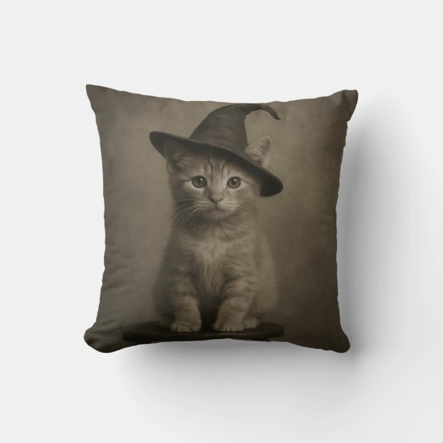Cute Halloween cat design cushion  (Front)