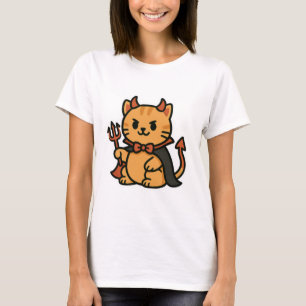 Cute Halloween Cat Devil T-Shirt