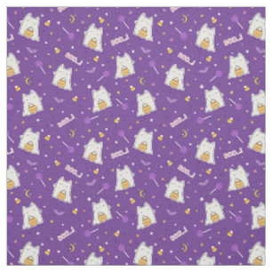 Cute Halloween Cat Ghost Fabric