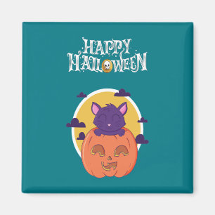 Cute Halloween Cat - Happy Halloween Magnet