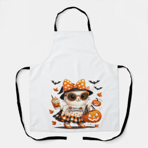 Cute Halloween Cat � Kawaii Witch Kitty with Pumpk Apron
