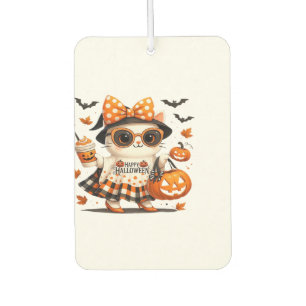 Cute Halloween Cat � Kawaii Witch Kitty with Pumpk Car Air Freshener