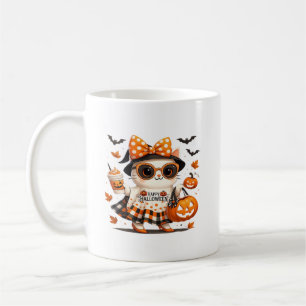 Cute Halloween Cat � Kawaii Witch Kitty with Pumpk Coffee Mug