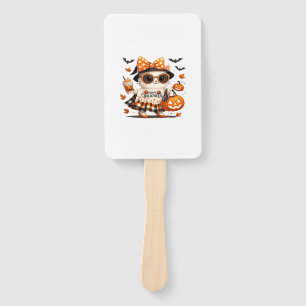 Cute Halloween Cat � Kawaii Witch Kitty with Pumpk Hand Fan