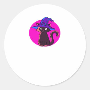 Cute Halloween Cat Oversized T-Shirt Classic Round Sticker