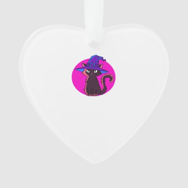 Cute Halloween Cat Oversized T-Shirt Ornament (Front)