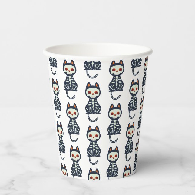 Cute Halloween Cat Pattern Paper Cups (Back)