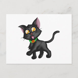 Cute Halloween Cat Postcard
