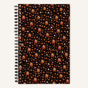Cute Halloween Cat Seamless Pattern Hardcover Note Notebook