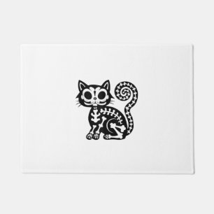 Cute Halloween Cat Skeleton Animal Skull Kitty Arc Doormat