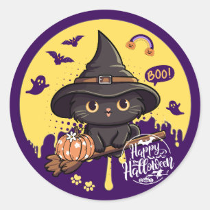 Cute Halloween Cat Sticker