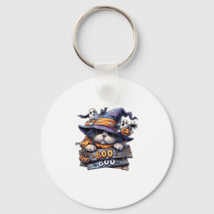 Cute Halloween Cat Sticker � Witch Hat, Pumpkin an Key Ring