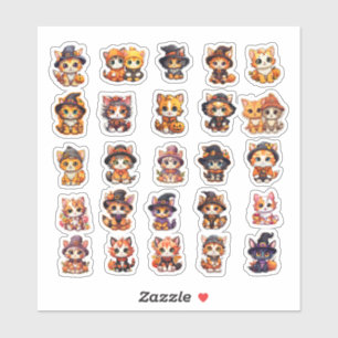 Cute Halloween Cat stickers, value pack,25 Sticker