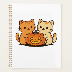 Cute Halloween Cat T-Shirt � Two Kawaii Cats Holdi Planner