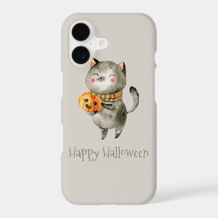 Cute Halloween Cat with Pumpkin Phone Case