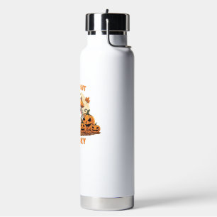 Cute Halloween Cat with Pumpkins � Kawaii Spooky F Water Bottle