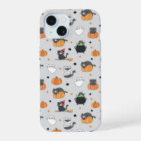 Cute Halloween Cats and Ghosts Pattern